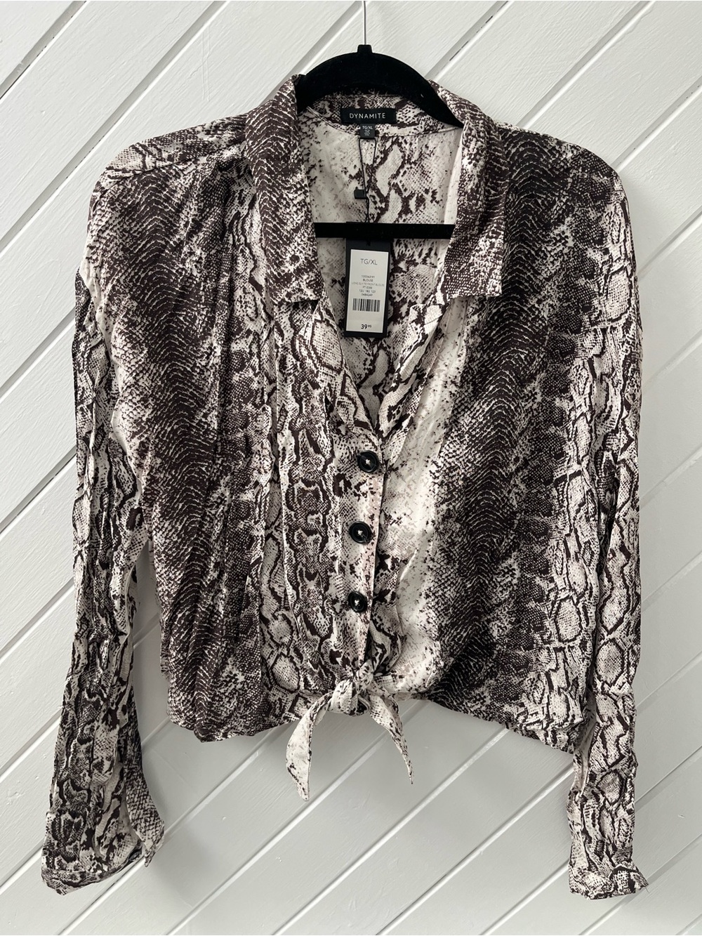 Dynamite Snake Print Button down Blouse